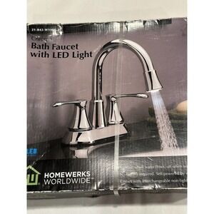 Homewerks Worldwide Bath Faucet With LED Light -Chrome- 21-B42-WYHW-Z NIB